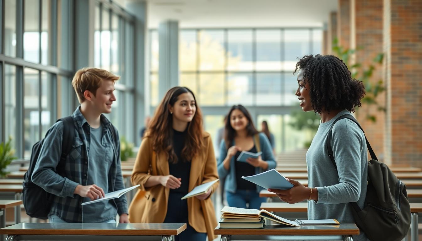 Students working in research laboratory